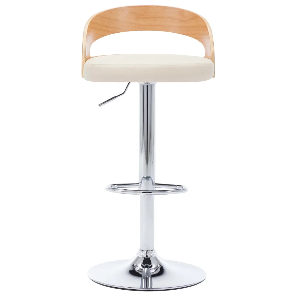 Sgabelli da Bar 2 pz Crema in Similpelle e Legno Curvato 283147