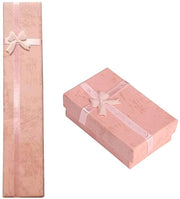 Scatola per gioielli rettangolare / catena per collo - Scatola per gioielli quadrata / catena per collo - Materiale cartone/papier - Rosa - 4 x 20 x 2,5 cm / 5 x 8 x 2,5 cm - Confezione per gioielli