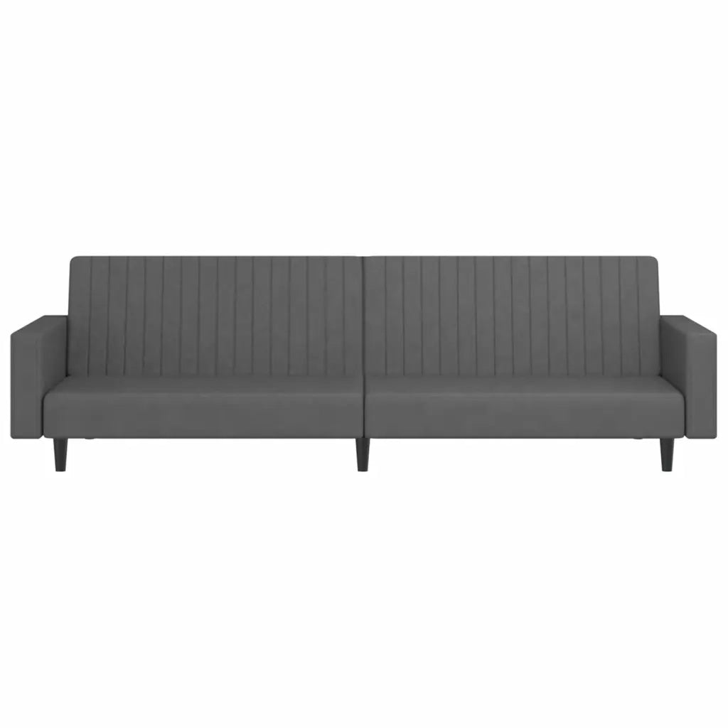 Divano Letto a 2 Posti Grigio Scuro in Velluto 375938