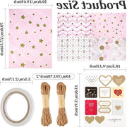 Imballo Regalo Rosa 4 Rotoli Set di Carta Regalo con Accessori