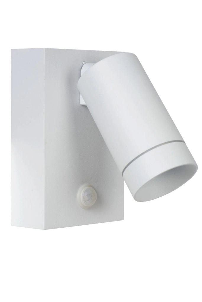Applique esterna Lucide Taylor bianca GU10 sensore IP44