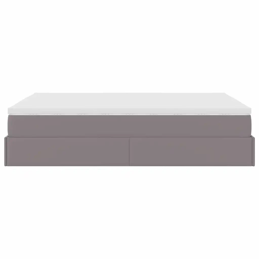 Struttura Letto Pouf con Materasso Grigio 140x200 cm Similpelle 3311044