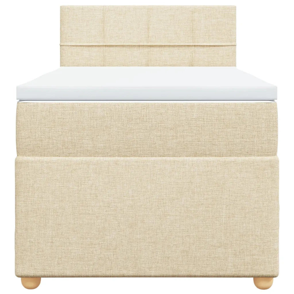 vidaXL Giroletto a Molle con Materasso Crema 90x190 cm in Tessuto