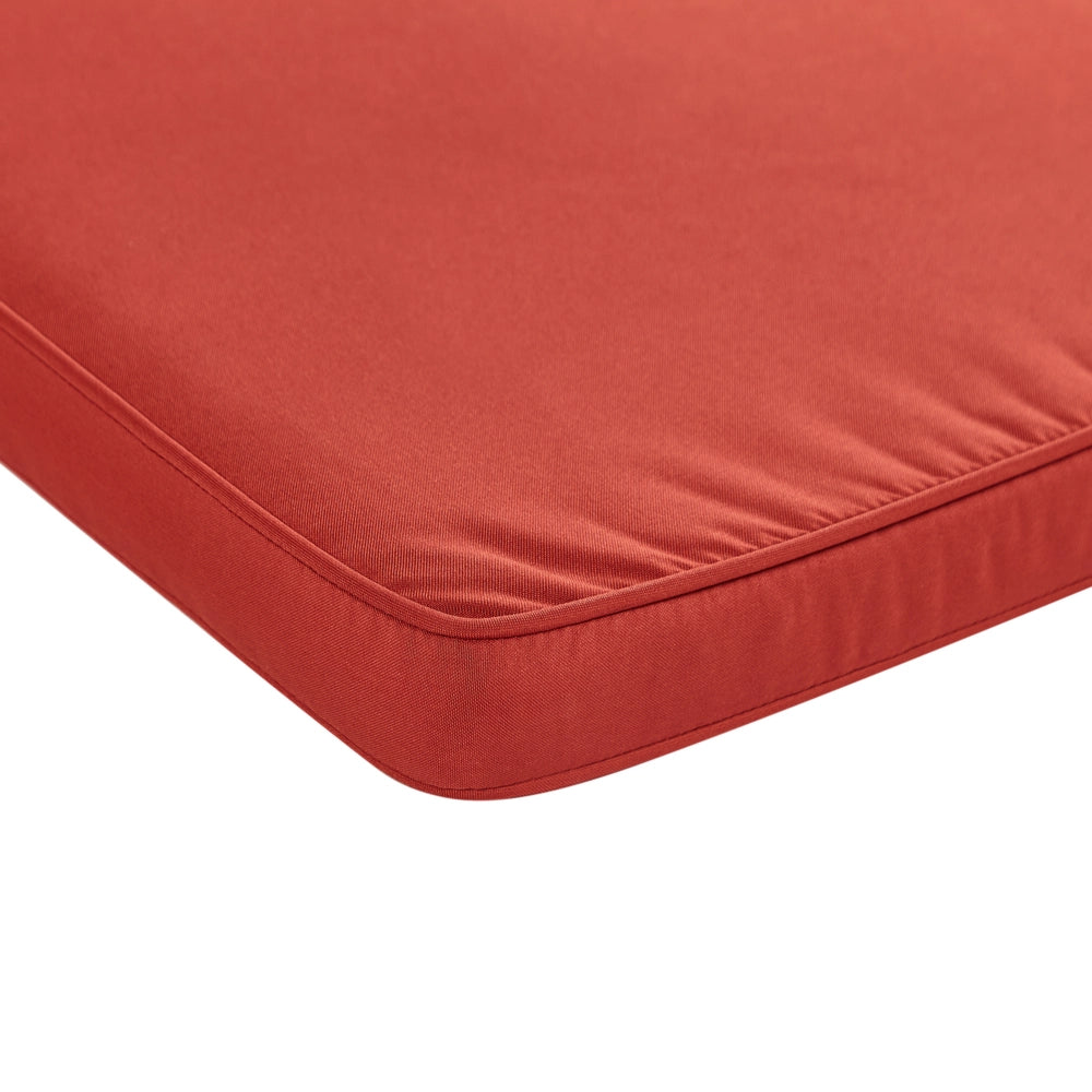 Panca da giardino 3 posti con doghe classiche certificate in legno d'acacia e cuscino rosso mattone 180 cm design elegante impermeabile