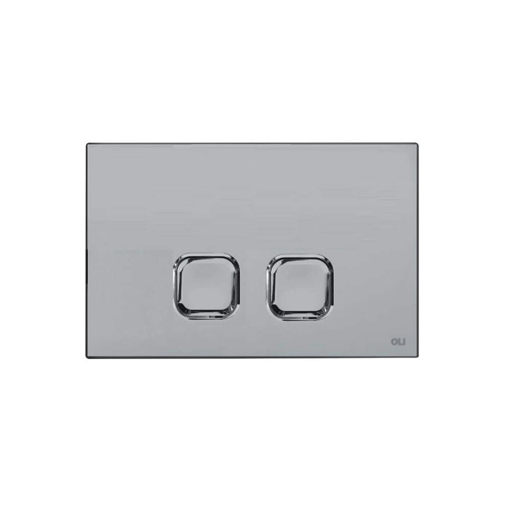 Placca plain cassetta incasso doppio scarico slim cromo 070827 Oli