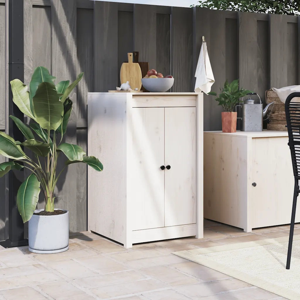 Ante da Cucina da Esterno MEPPEL Bianche 50x9x82 cm Legno Massello di Pino 832359