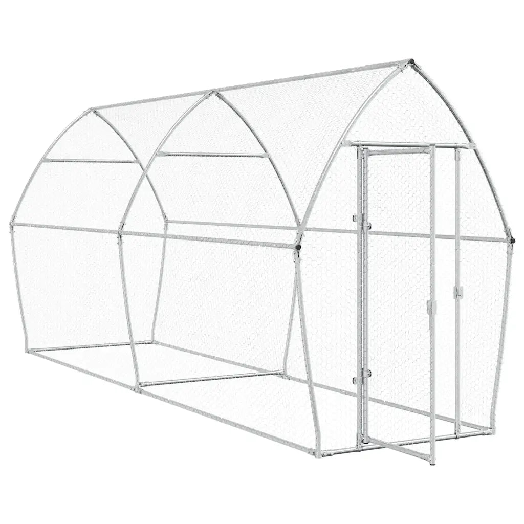 Gabbia per Polli Argento 400x105x182 cm in Acciaio Zincato