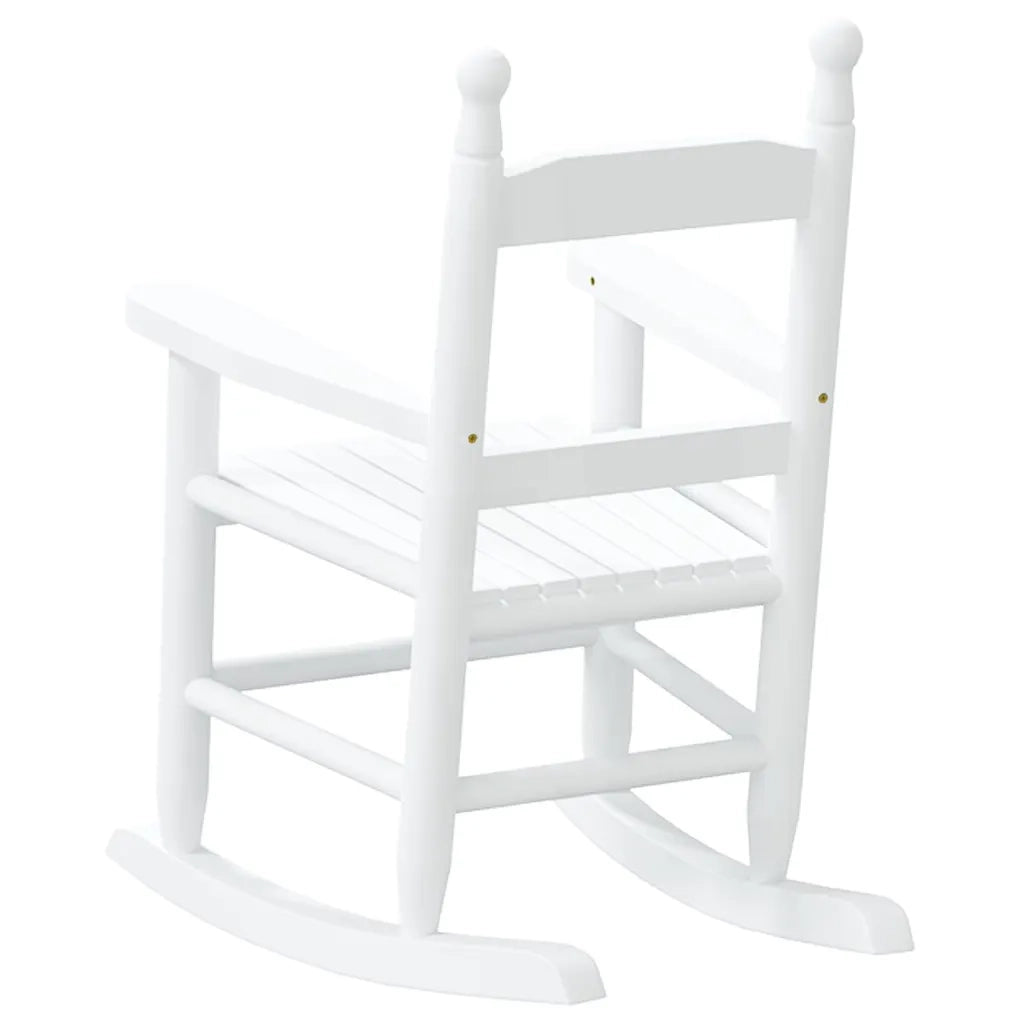 Sedia a Dondolo per Bambini Bianca in Legno Massello di Pioppo CFW7197136