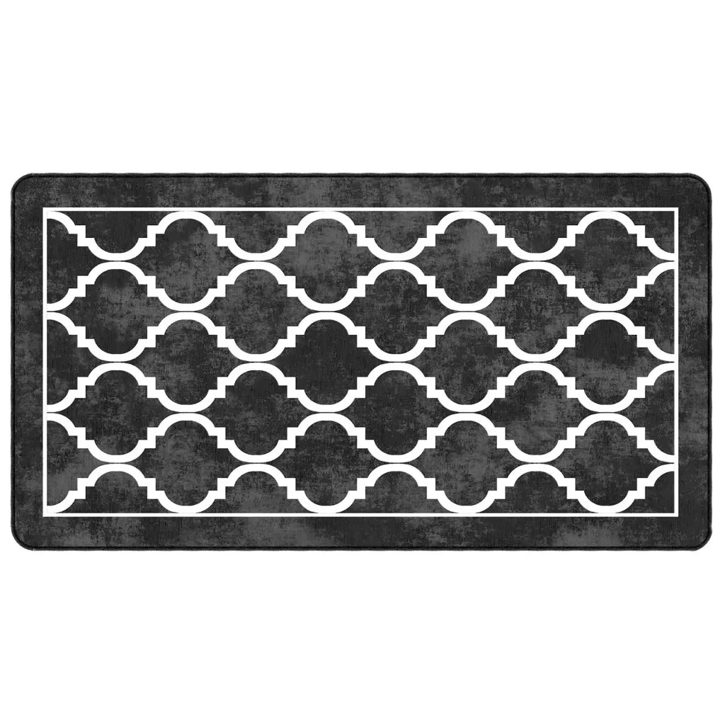 Tappeto Lavabile Nero e Bianco 80x150 cm 136603