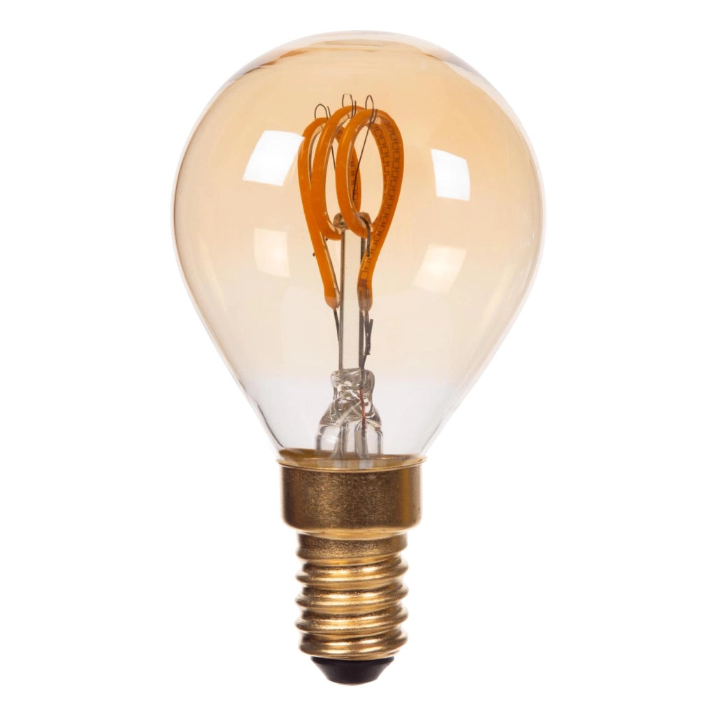 Lampadina LED filamento E14 sfera ambra 3W 2200K Lucide