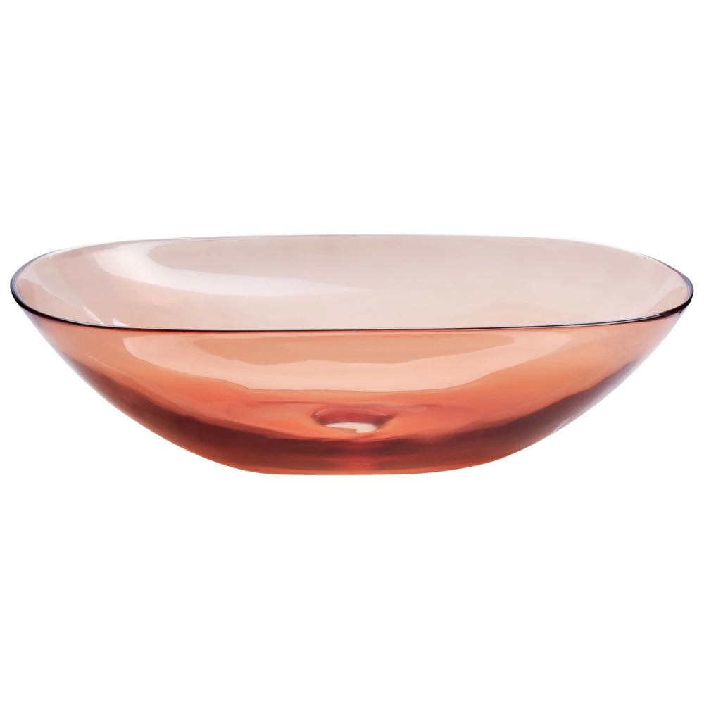 Lavabo da appoggio Superficie solida rosso 340 x 360 mm Lavello da bagno semitrasparente