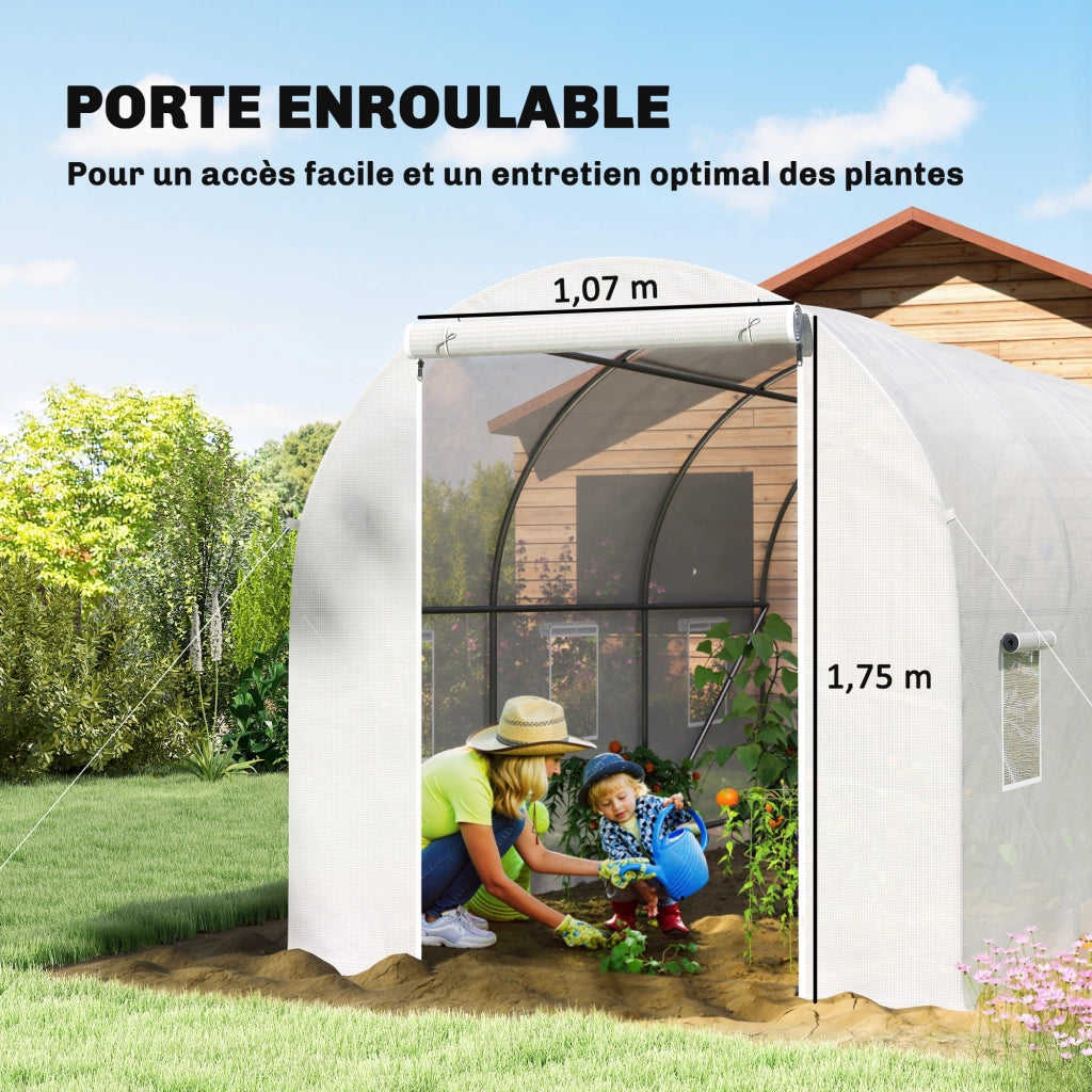 Serra tunnel da giardino 7m2 ¨C zephmum ¨C 350x200x200 cm bianco