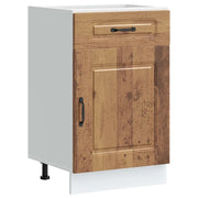 Mobile da cucina vintage con anta vano contenitore 50 x 46 x 81,5 cm legno composito finitura effetto legno anticato 02_0049908