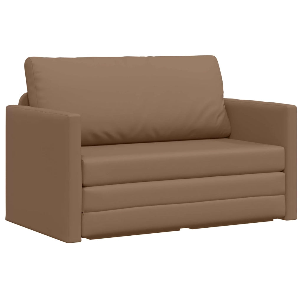 Divano letto | Sof¨¤ letto | Letto singolo Cappuccino 124 x 71 x 78 cm Pelle Artificiale