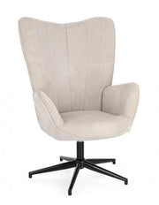 Poltrona Soggiorno 69x72x106 cm Inas in Tessuto Beige