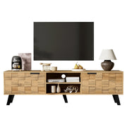 Mobile TV con 2 Ante e 2 Vani Aperti; per Soggiorno; in Pannello di Particelle; 160;5 × 35;5 × 45 cm