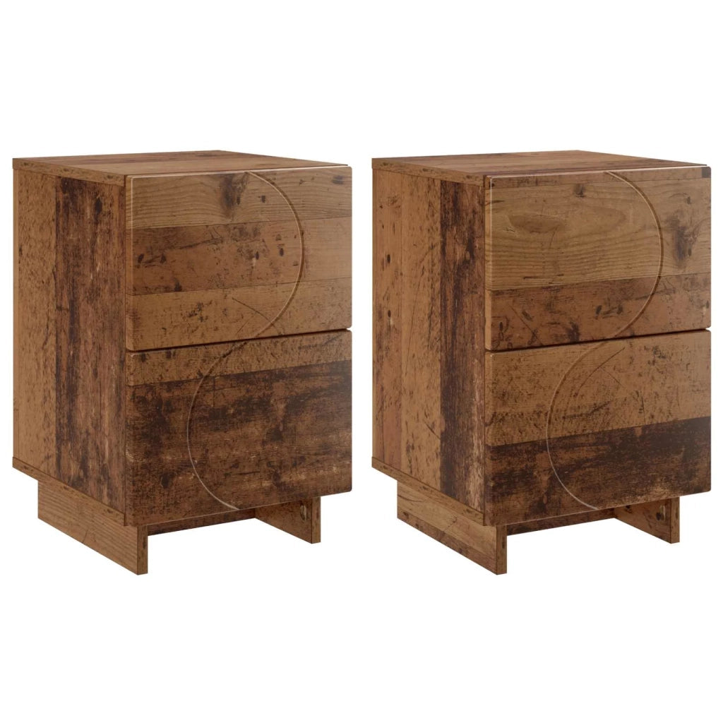 Armadio da Notte 2 pz Legno di quercia 33,5 x 34,5 x 50 cm 8011402