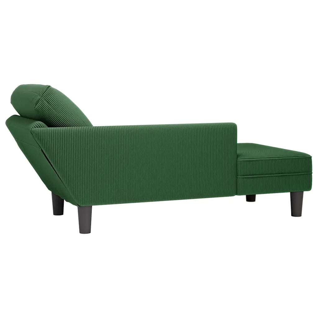 Sdraio con Cuscino Destro in Velluto a Coste Verde Scuro CFW6681603