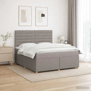 Letto box spring con materasso Tortora 140 x 200 cm Tessuto 3453897