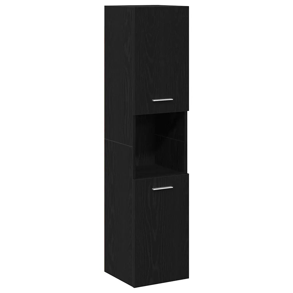 Mobile da Bagno Rovere Nero 30 x 30 x 130 cm Legno multistrato 862532