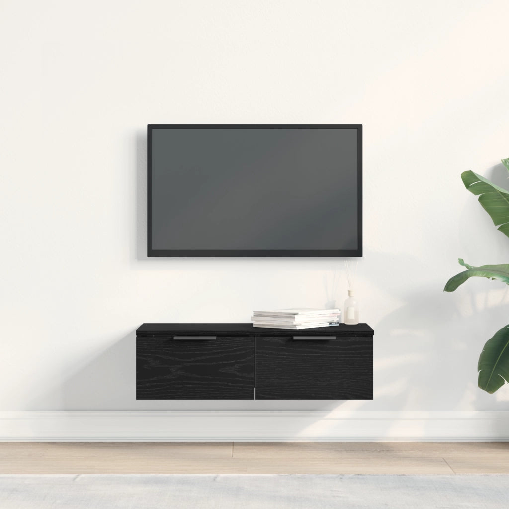 Armadio da muro in rovere nero 68x30x20 cm realizzato in legno ingegnerizzato