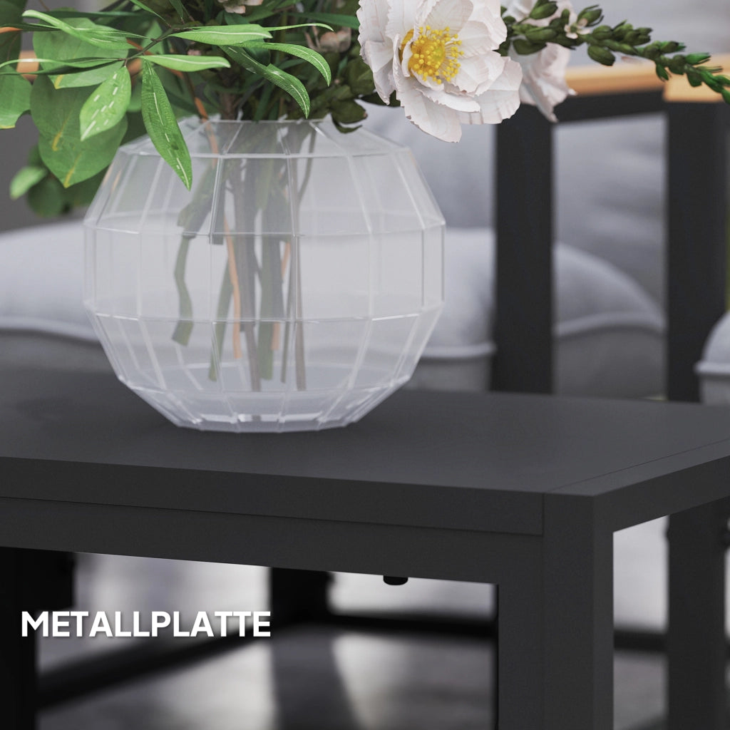 Set da giardino 4 posti con divano 2 posti e poltrona ¨C zephmum ¨C tessuto grigio chiaro