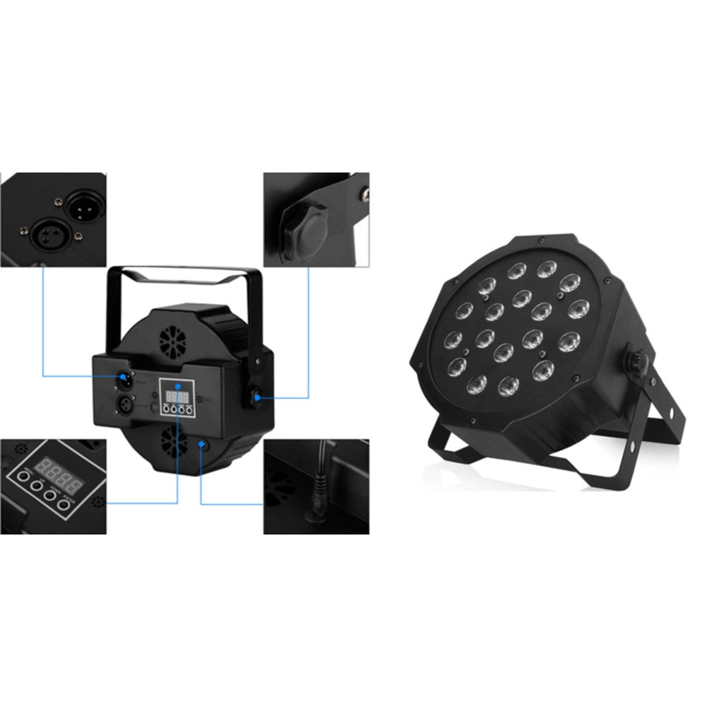 Trade Shop - Faro Rgb Proiettore Dmx 512 Effetto Luce Flat Par Light Alta Luminosita 18 Led -