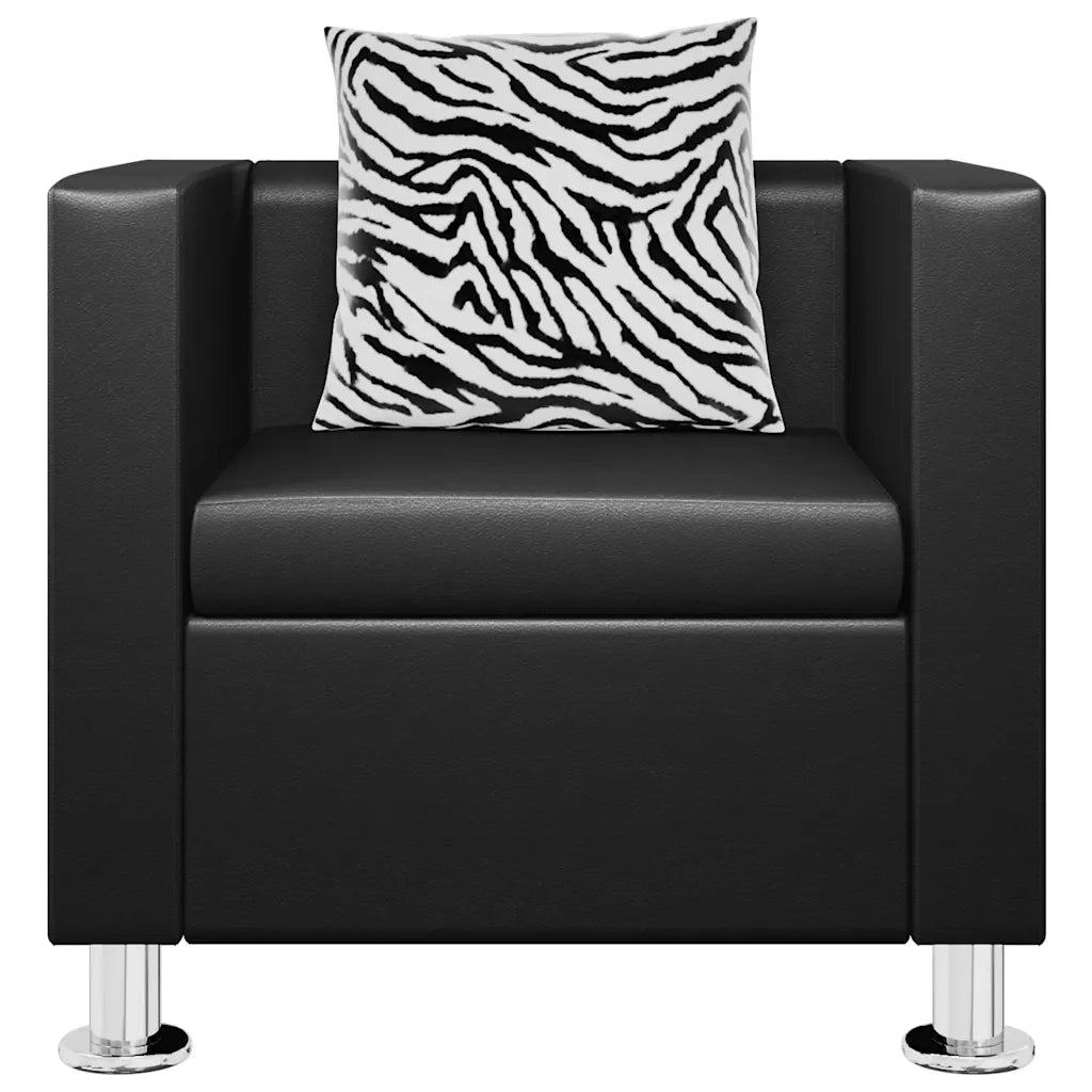 Divano Sedia-Poltrona Nera in Similpelle 601594