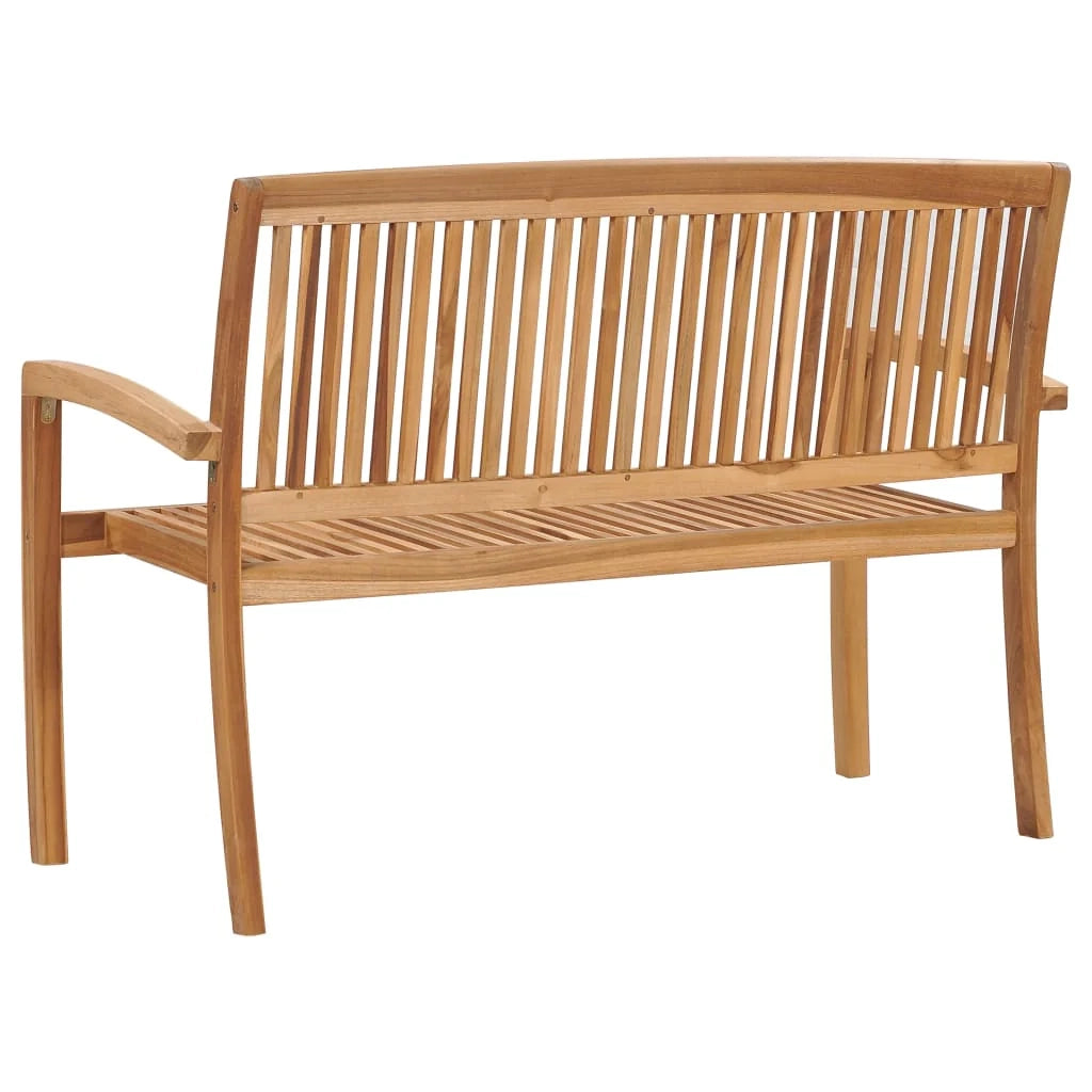 Panca da giardino mobili da esterno per patio mobili da terrazza 128,5 x 57,5 ​​x 90 cm legno massello di teak 02_0011029