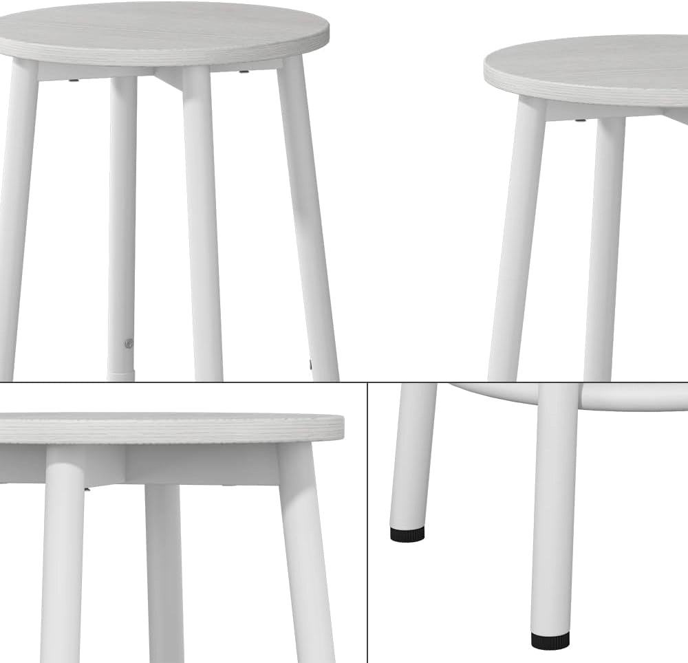 Set di 2 sgabelli da bar Edmonton, Bianco, 31.5 x 64 cm 2 parti, regolabile in altezza con poggiapiedi per posizioni di seduta flessibili