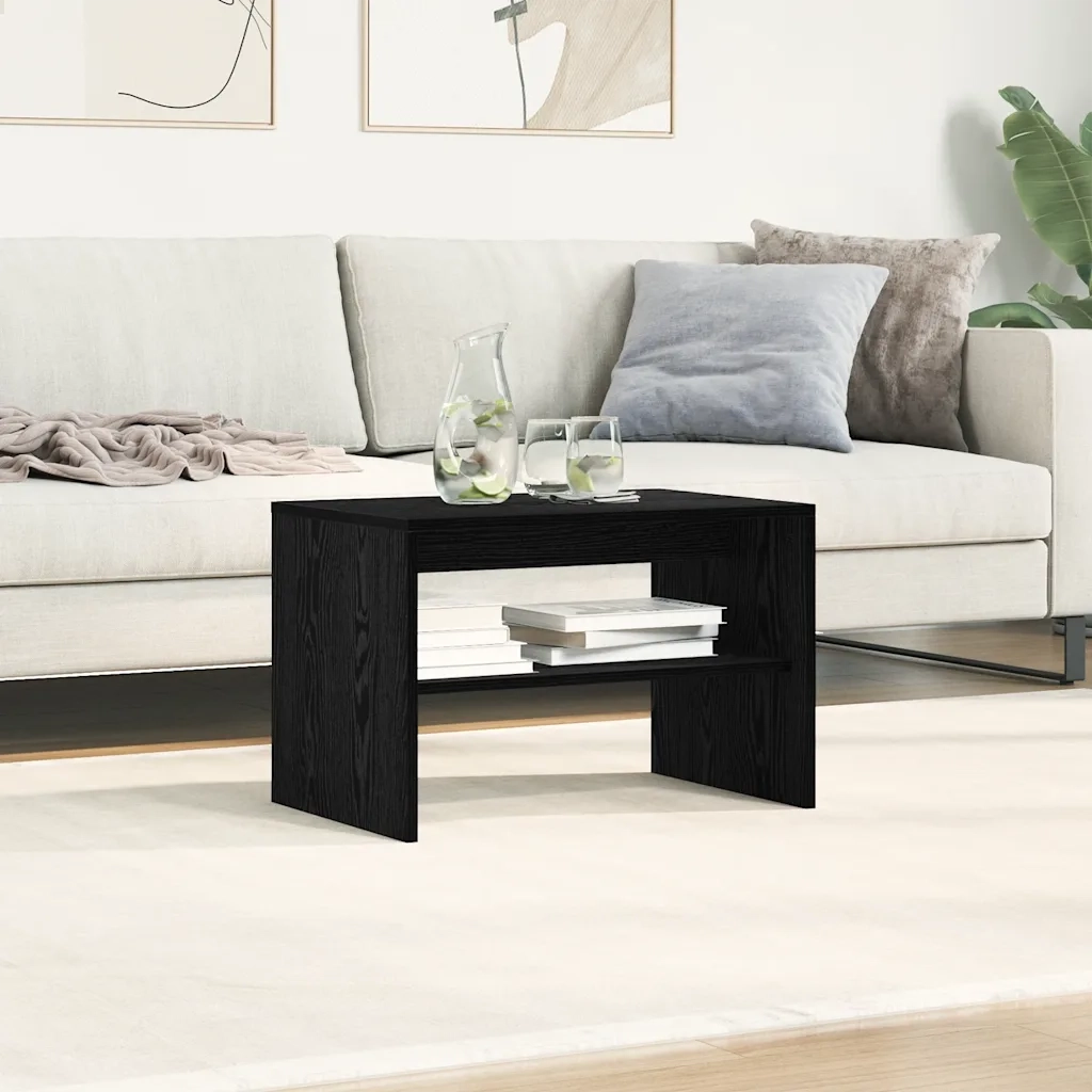Mobile Porta TV Rovere Nero 60x40x40 cm in Legno Multistrato