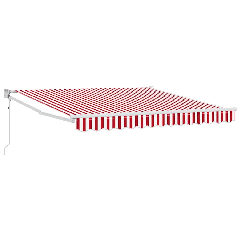 Tenda retrattile-Tenda parasole per balcone Rosso e Bianco 350 x 250 cm 677007