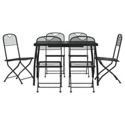Set da Pranzo da Giardino 7pz | Set Salotto da Giardino Antracite in Rete Metallica