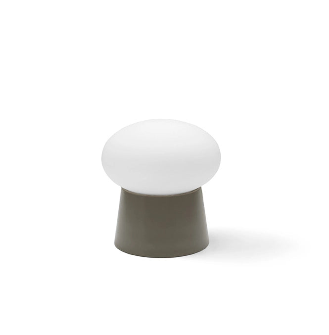 FUJI LAMPADA DA TAVOLO GRIGIO TORTORA DIFFUSORE BIANCO ATTACCO GX53 CON DIMMER