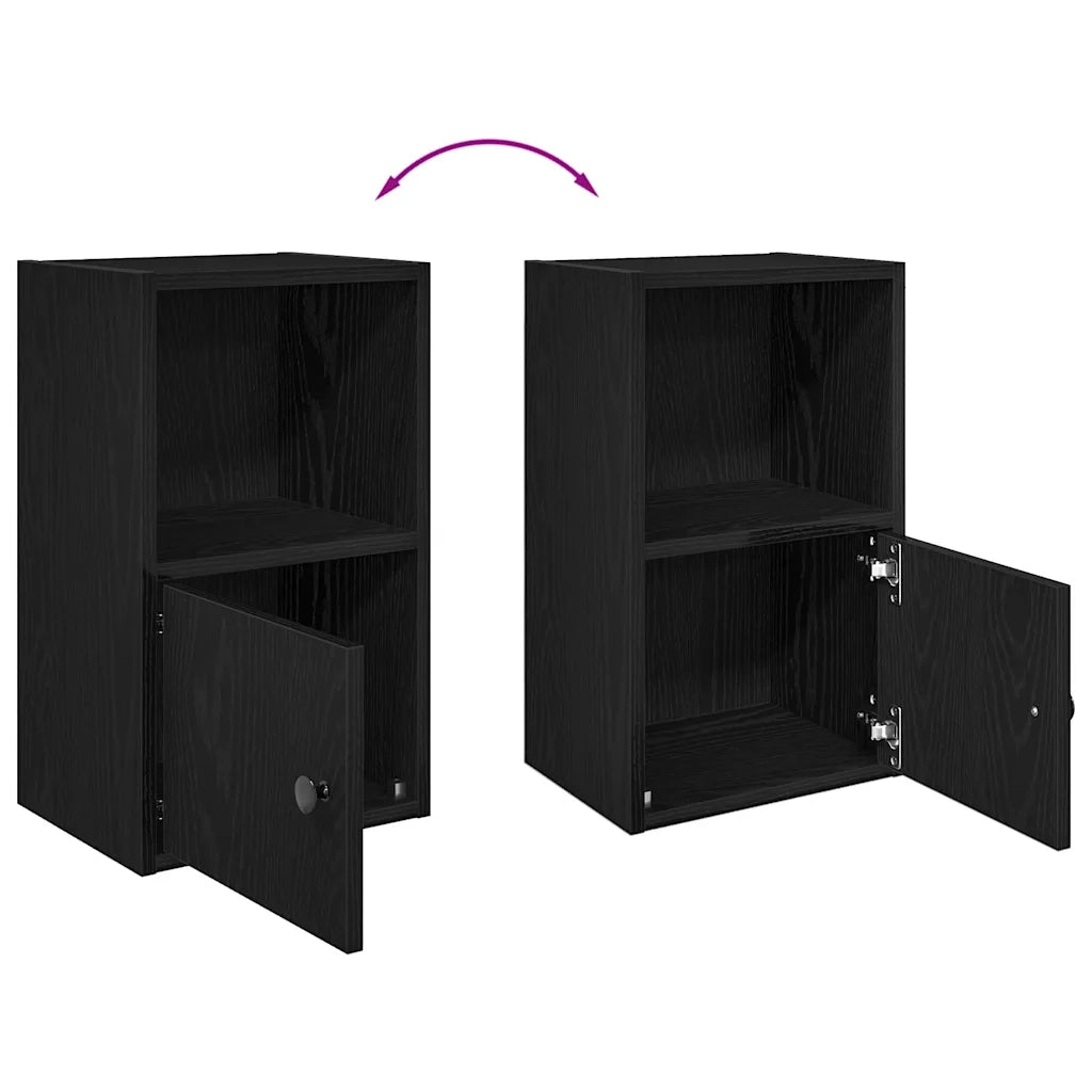 Libreria-Scaffale per Libri-Mobile di Stoccaggio Rovere Nero 31x24x52 cm in Legno Multistrato