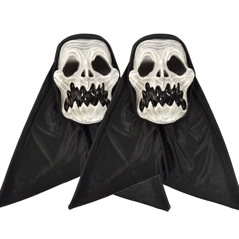 MASCHERA 2 PZ PER HALLOWEEN CARN FRANKIE CON FACCIA DA TESCHIO E TELO DI COPERTURA DA PAURA