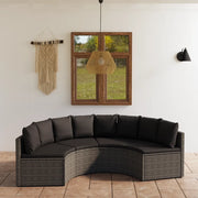 Set Divani da Giardino 4 pz con Cuscini in Polyrattan Grigio cod mxl 41283