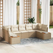 Set Divano da Giardino con cuscino 7 pcs Beige polyrattan 3348162