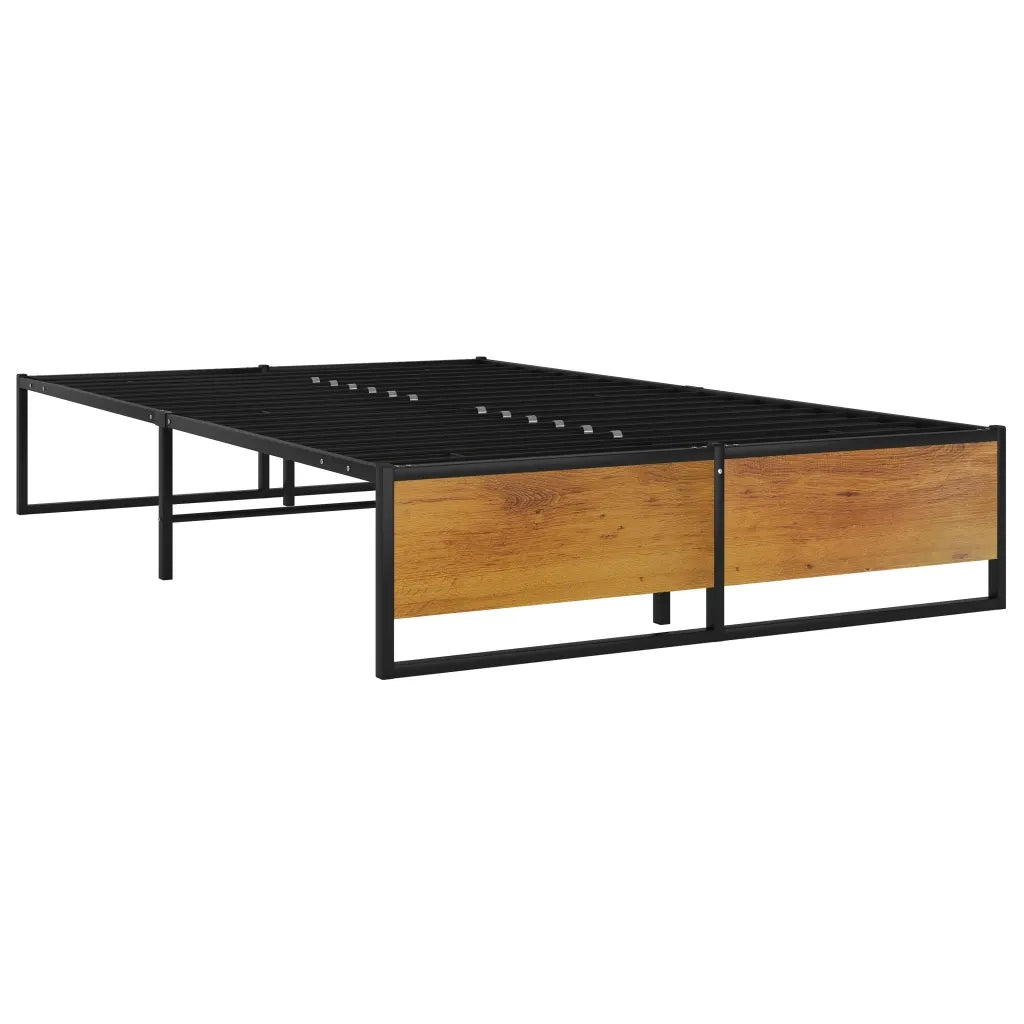 Letto matrimoniale | Letto per adulti | Giroletto Nero in Metallo 120x200 cm