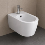 Bidet modello giunone ceramica sospeso bianco lucido per bagno moderno *** accessori senza fissaggi, confezione 1