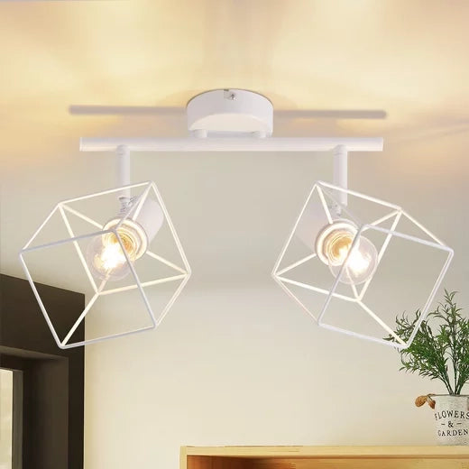 ZMH Faretto da soffitto 2 fiamme orientabile a 350° lampada da soffitto vintage in metallo per soggiorno