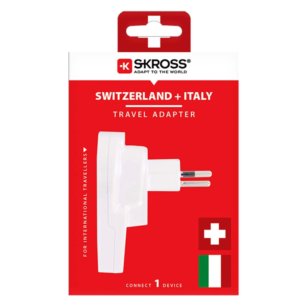 Adattatore da viaggio 2 USB-A a Cina Italia Brasile Pratico e compatto Bianco Skross