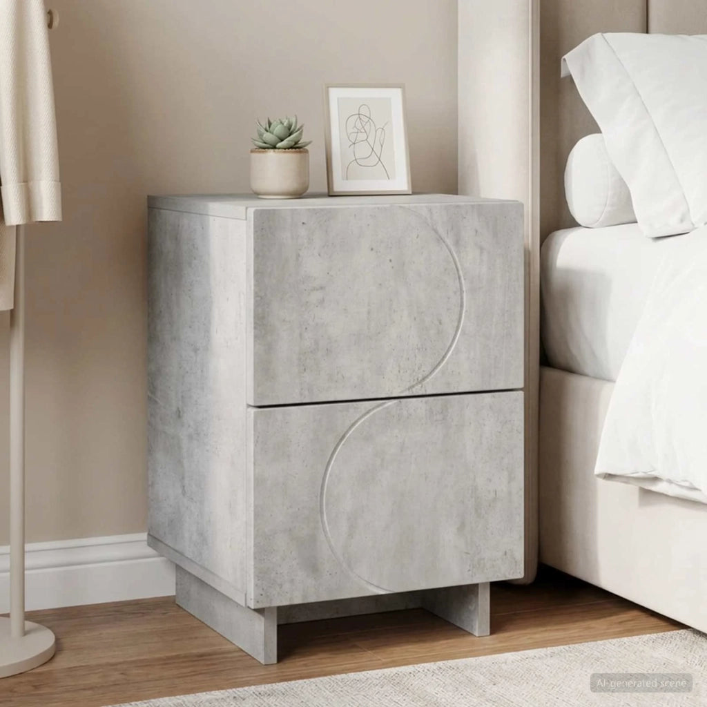 Armadio da Notte Grigio Cemento 33,5 x 34,5 x 50 cm 8011393