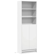 Buffet credenza cassettiera mobiletto mobile contenitore organizer cucina soggiorno salotto alto con LED 69 x 32,5 x 200 cm legno ingegnerizzato bianco 02_0032215