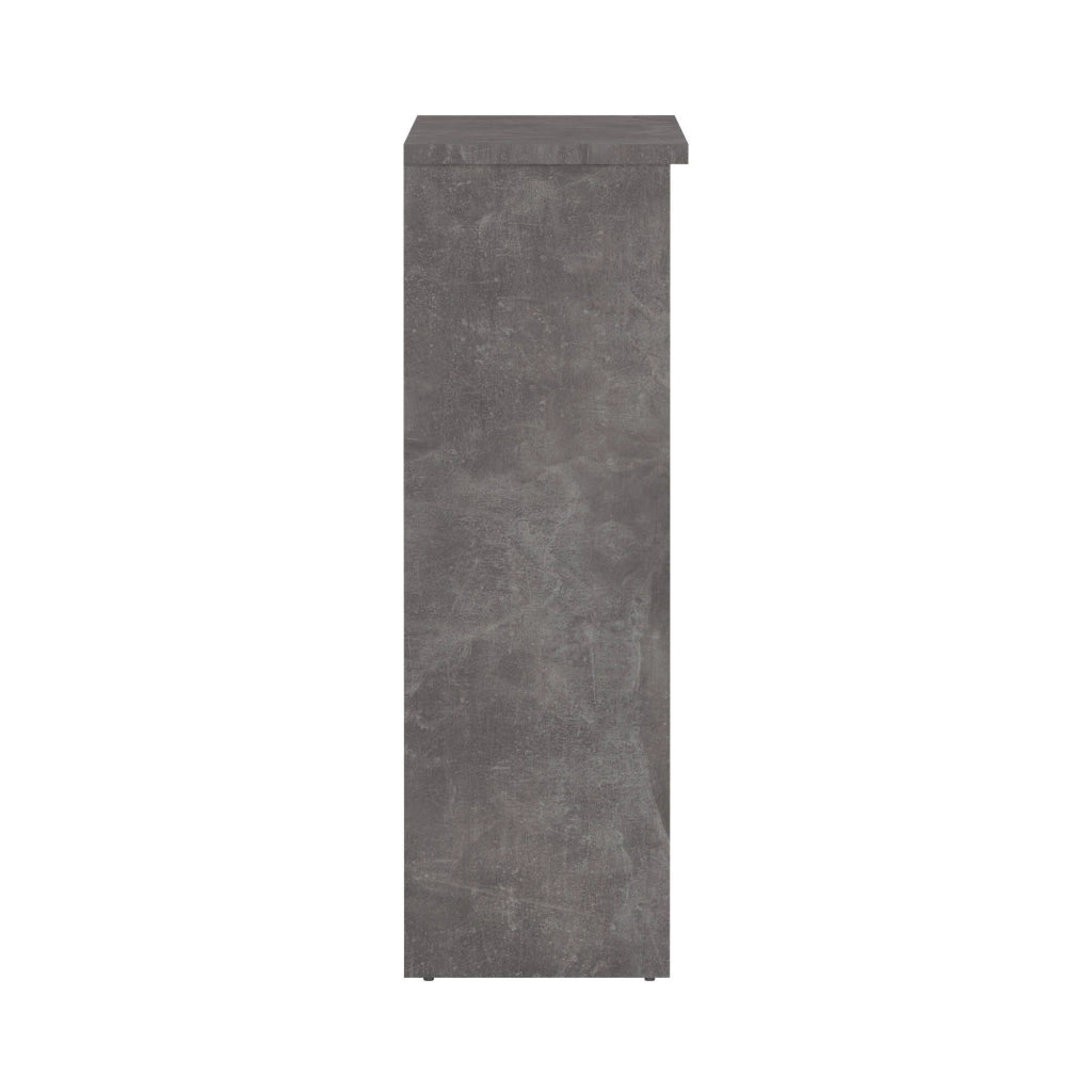 Scarpiera Todd, Mobile portascarpe, Armadio da ingresso multiuso, Mobiletto per calzature, 109x32 h93 cm, Cemento e Bianco lucido