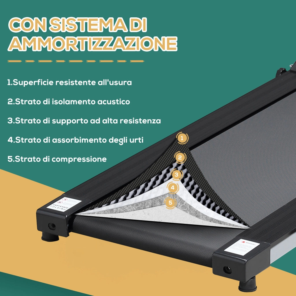 Tapis Roulant Pieghevole Elettrico ¨C Zephmum ¨C Nero con Inclinazione e Schermo LCD