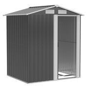 EasyComfort Casetta da Giardino Porta Attrezzi in Acciaio, Tetto inclinato e 4 Prese d'Aria, 152x132x188cm