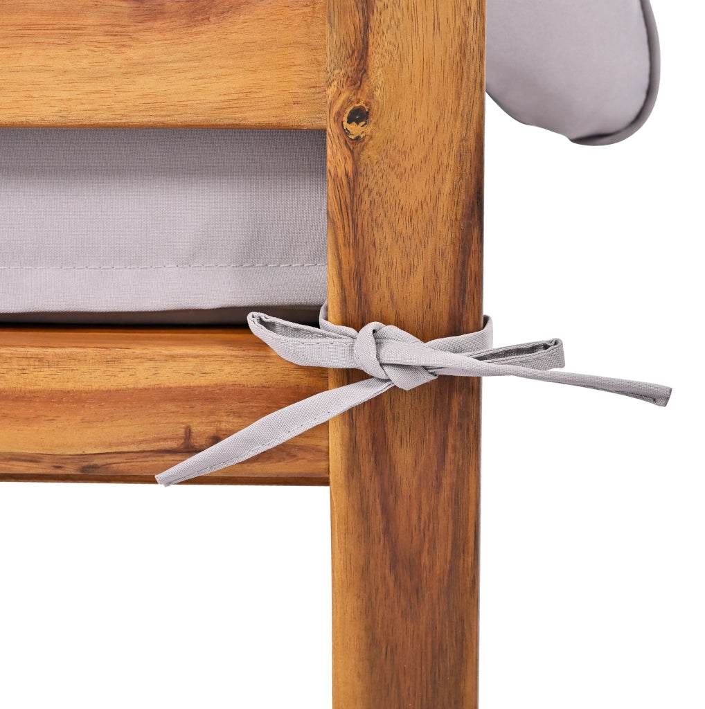 Set salotto da giardino 3 pezzi in legno di acacia; grigio; con 2 divani a 2 posti e tavolo