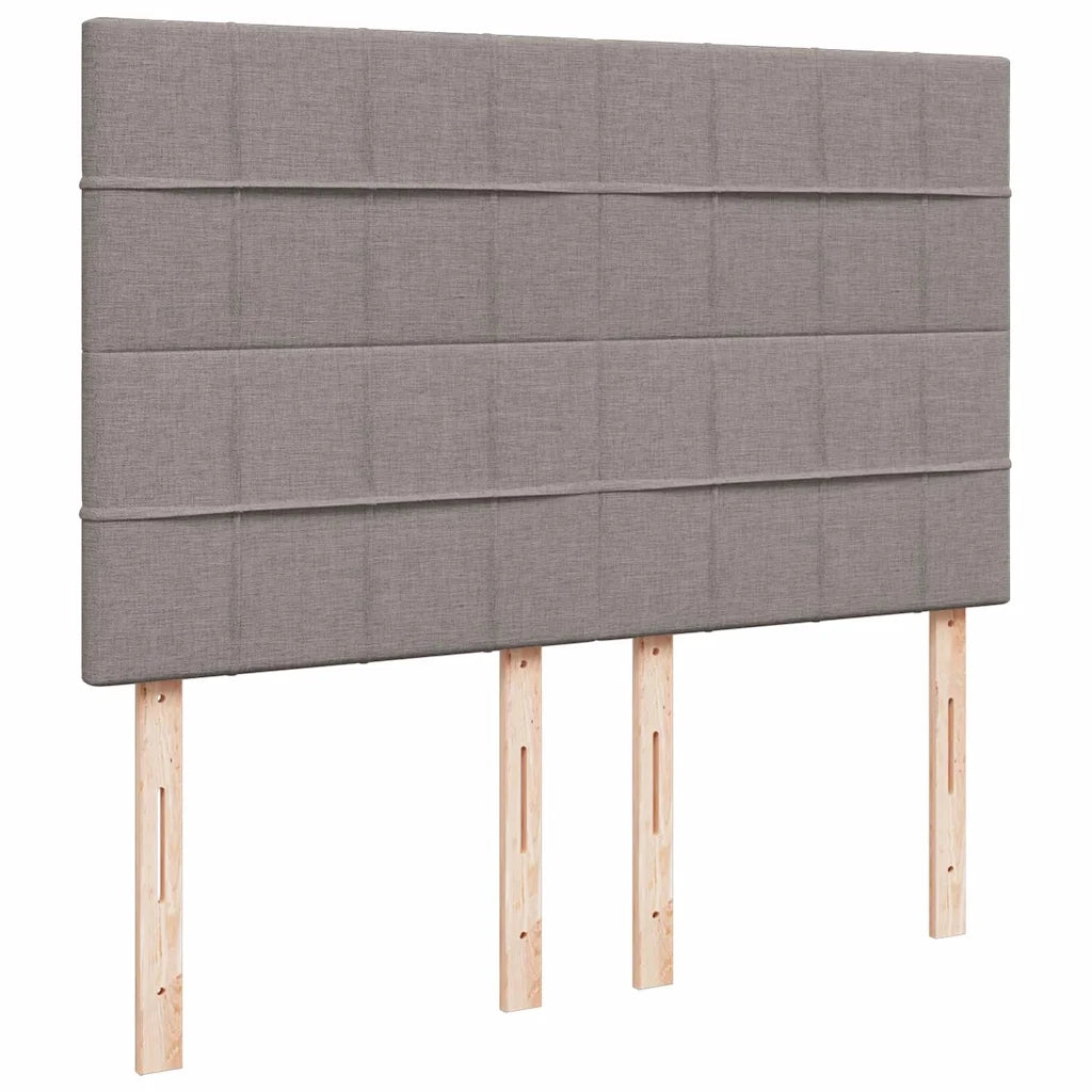 vidaXL Struttura Letto Pouf con Materasso Tortora 140x190 cm Tessuto