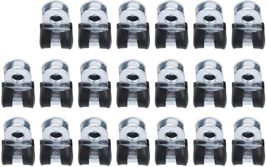 Kit di clip per cavi 20 pezzi - Corrosione resistente - Riciclabile - Clip per cavi - Clip per tubi - Alta qualità acciaio inossidabile 304 - Kit di clip